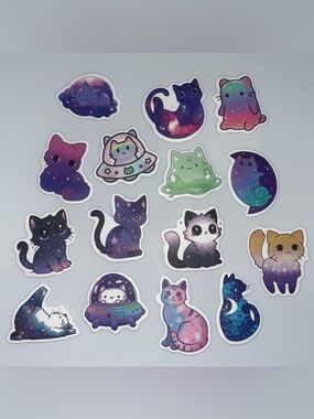 (5) FREE W/ A BUNDLE OF 2+ ITEMS Galaxy Kittens Vinyl Sticker Pack